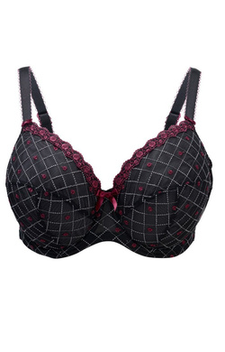 Panache Sculptresse Dina Black/Red Balconette Biustonosz